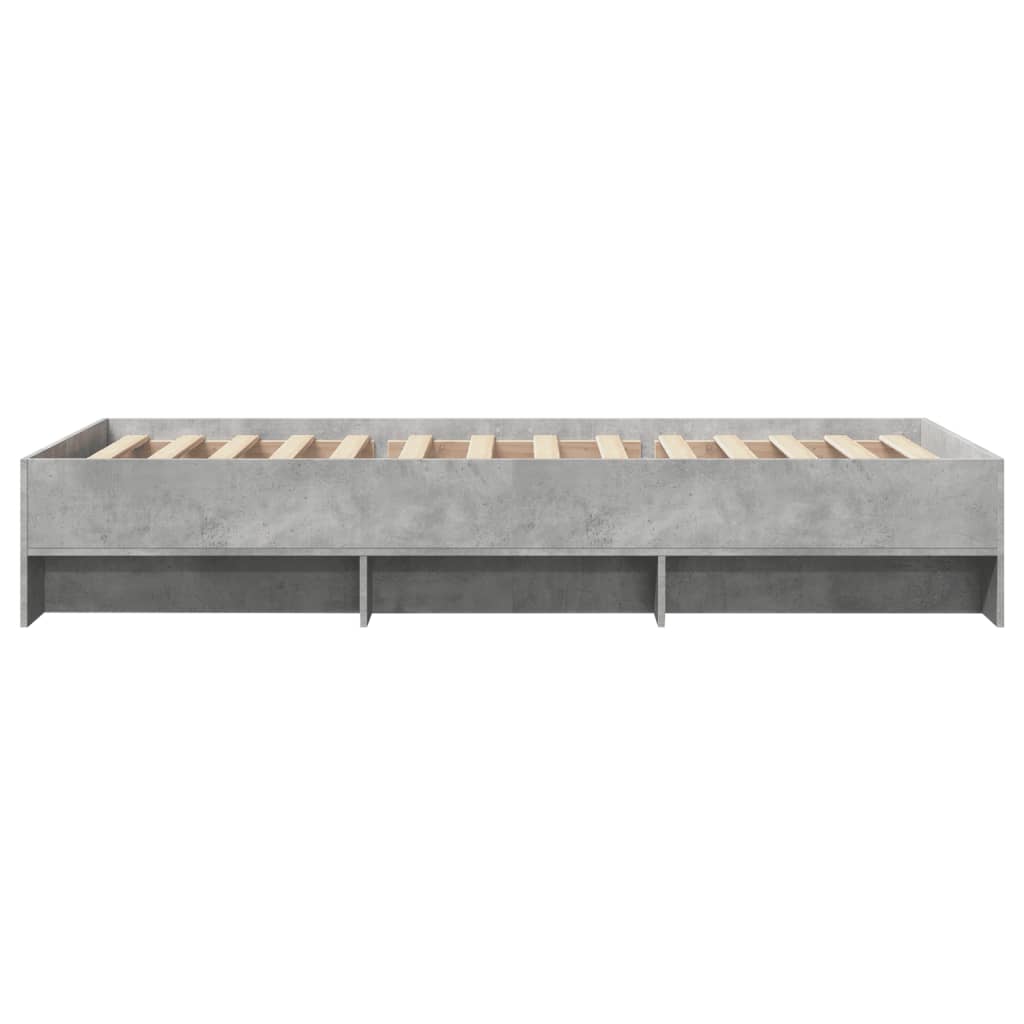 Bedframe bewerkt hout betongrijs 100x200 cm