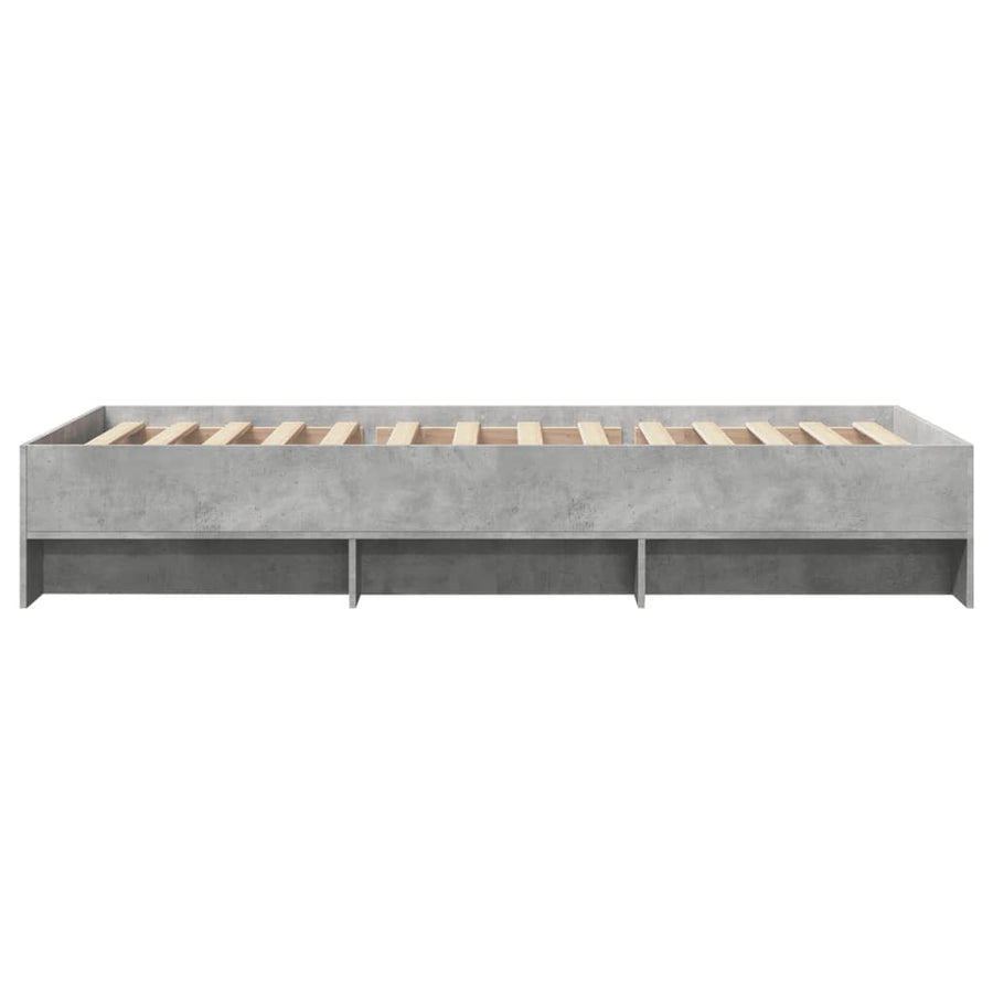 Bedframe bewerkt hout betongrijs 100x200 cm
