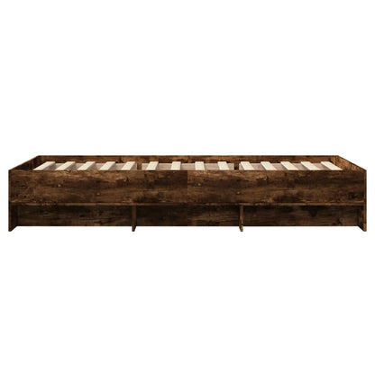 Bedframe bewerkt hout gerookt eikenkleurig 100x200 cm