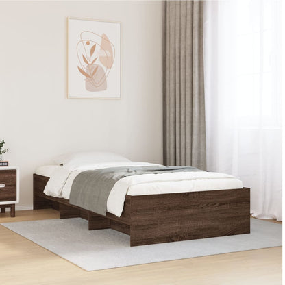 Bedframe bewerkt hout bruin eikenkleur 100x200 cm