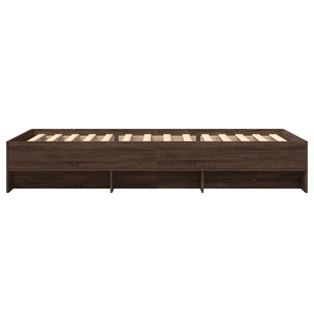 Bedframe bewerkt hout bruin eikenkleur 100x200 cm