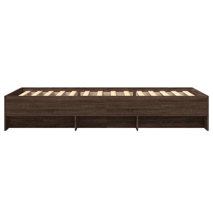 Bedframe bewerkt hout bruin eikenkleur 100x200 cm