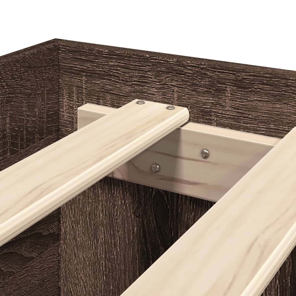 Bedframe bewerkt hout bruin eikenkleur 100x200 cm