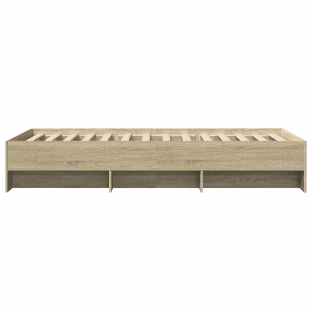 Bedframe bewerkt hout sonoma eikenkleurig 90x200 cm