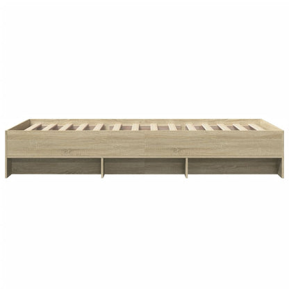 Bedframe bewerkt hout sonoma eikenkleurig 90x200 cm