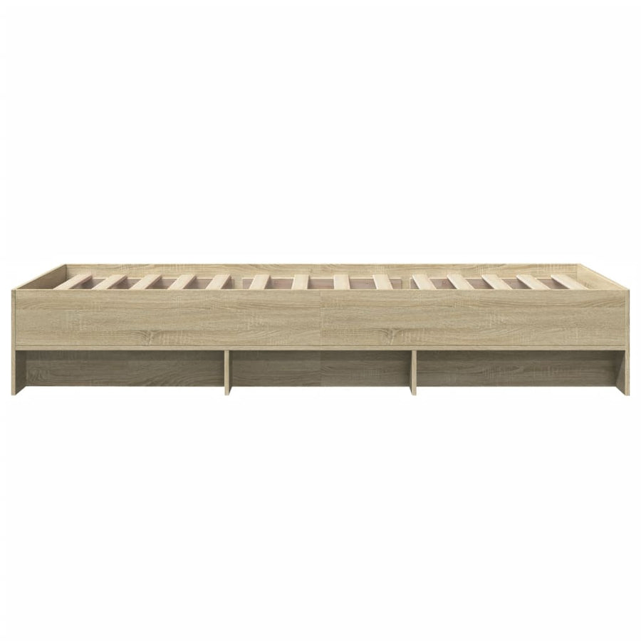 Bedframe bewerkt hout sonoma eikenkleurig 90x200 cm