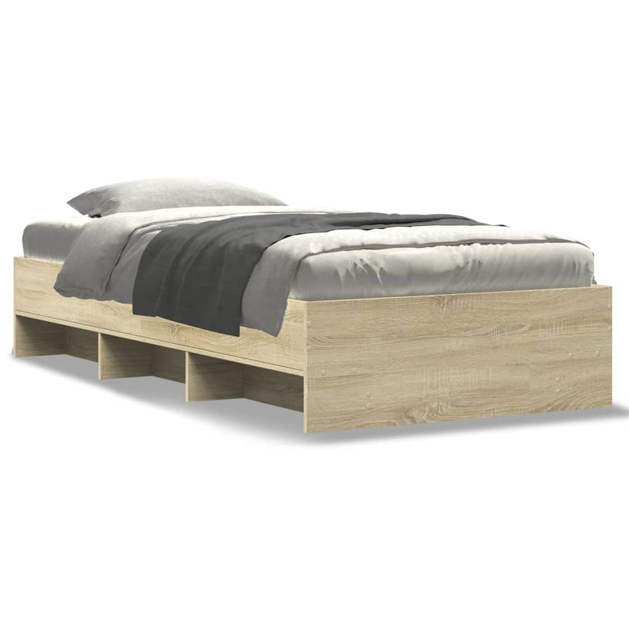 Bedframe bewerkt hout sonoma eikenkleurig 90x200 cm