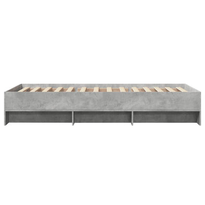 Bedframe bewerkt hout betongrijs 90x200 cm