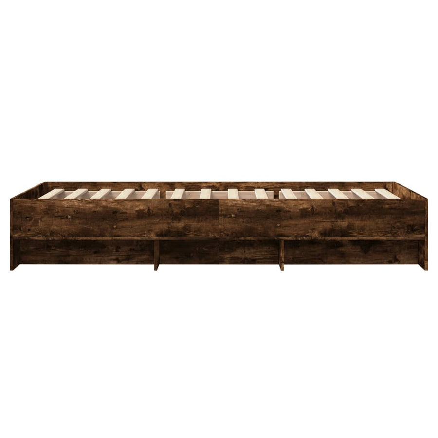 Bedframe bewerkt hout gerookt eikenkleurig 90x200 cm