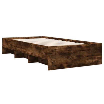 Bedframe bewerkt hout gerookt eikenkleurig 90x200 cm