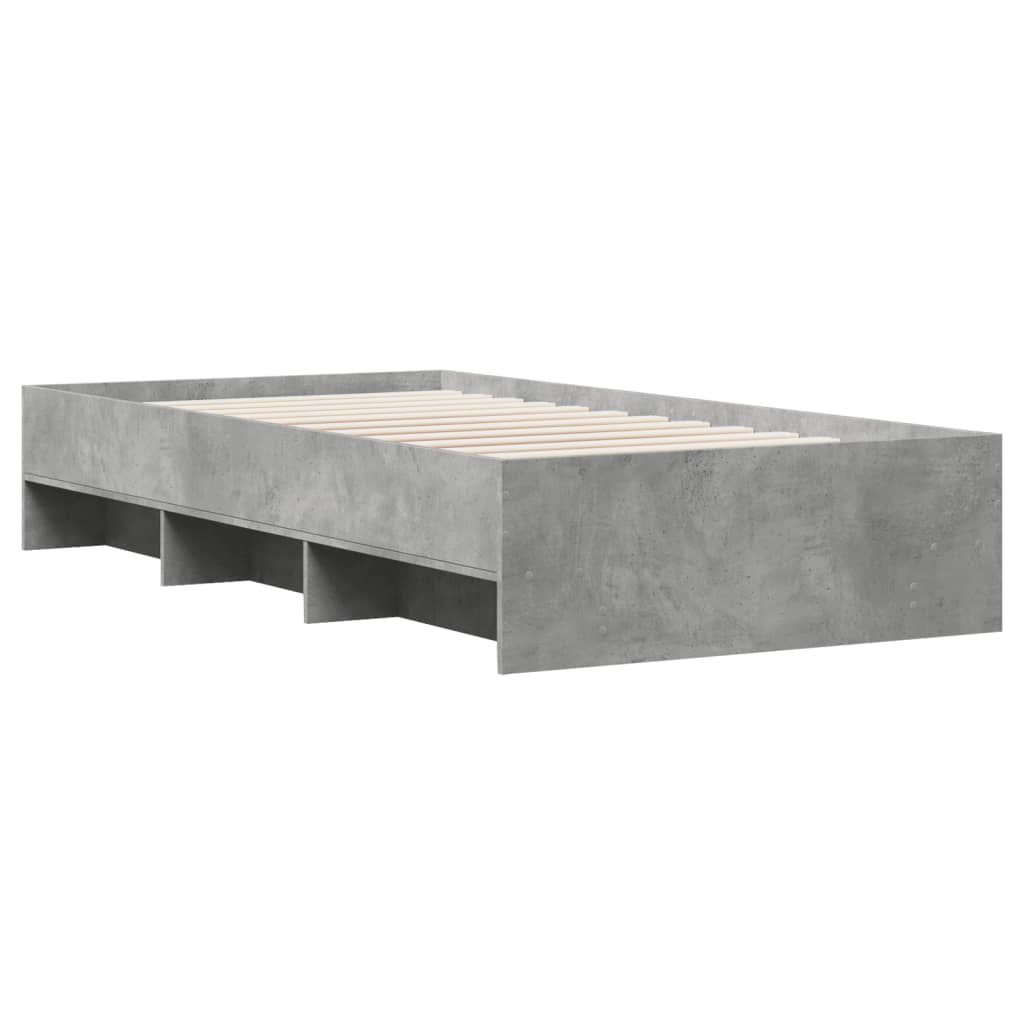 Bedframe bewerkt hout grijs sonoma eikenkleurig 90x200 cm