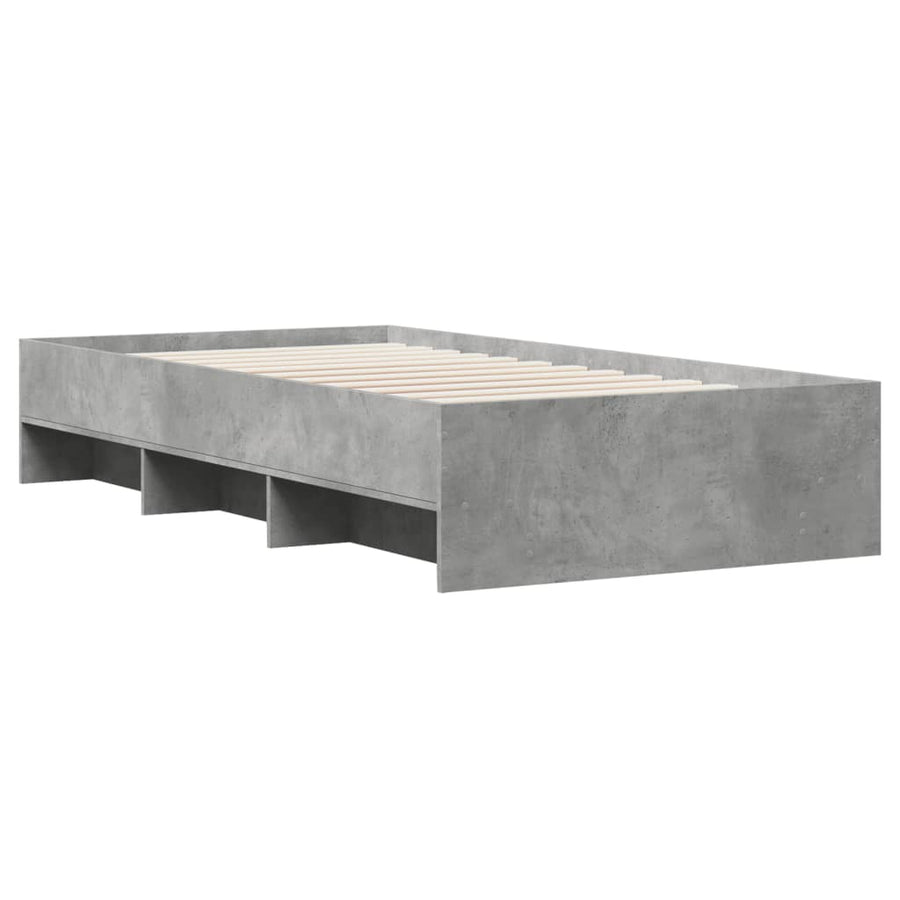 Bedframe bewerkt hout grijs sonoma eikenkleurig 90x200 cm