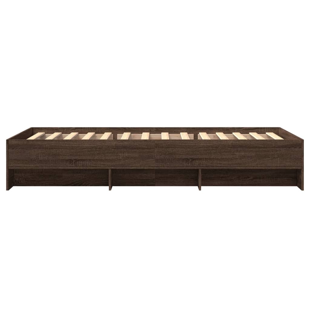 Bedframe bewerkt hout bruin eikenkleur 90x200 cm