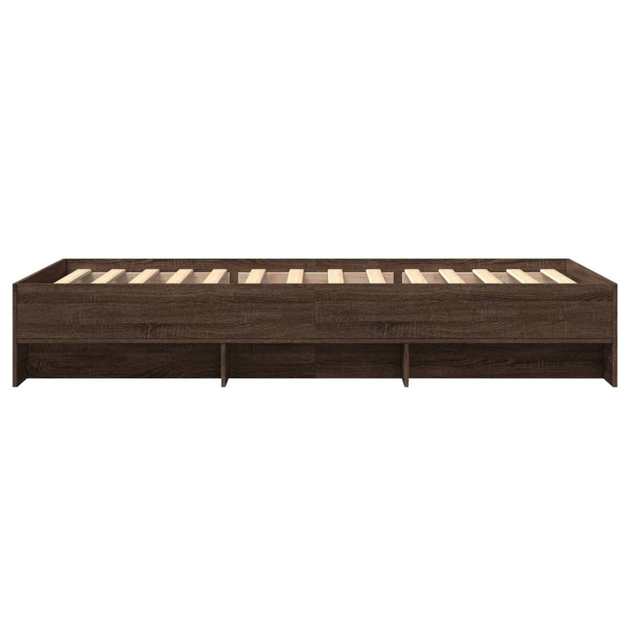 Bedframe bewerkt hout bruin eikenkleur 90x200 cm