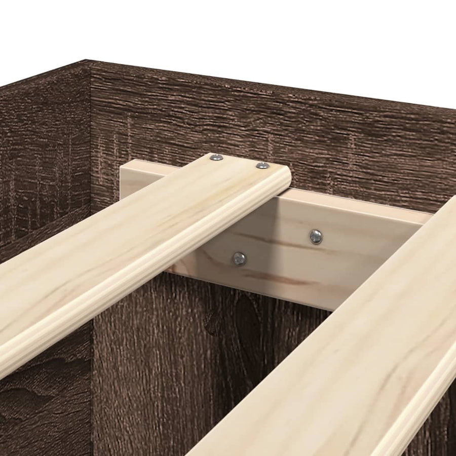 Bedframe bewerkt hout bruin eikenkleur 90x200 cm
