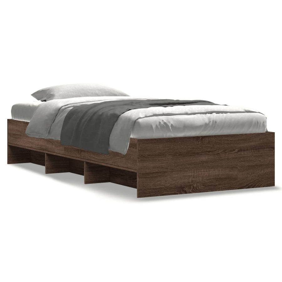 Bedframe bewerkt hout bruin eikenkleur 90x200 cm