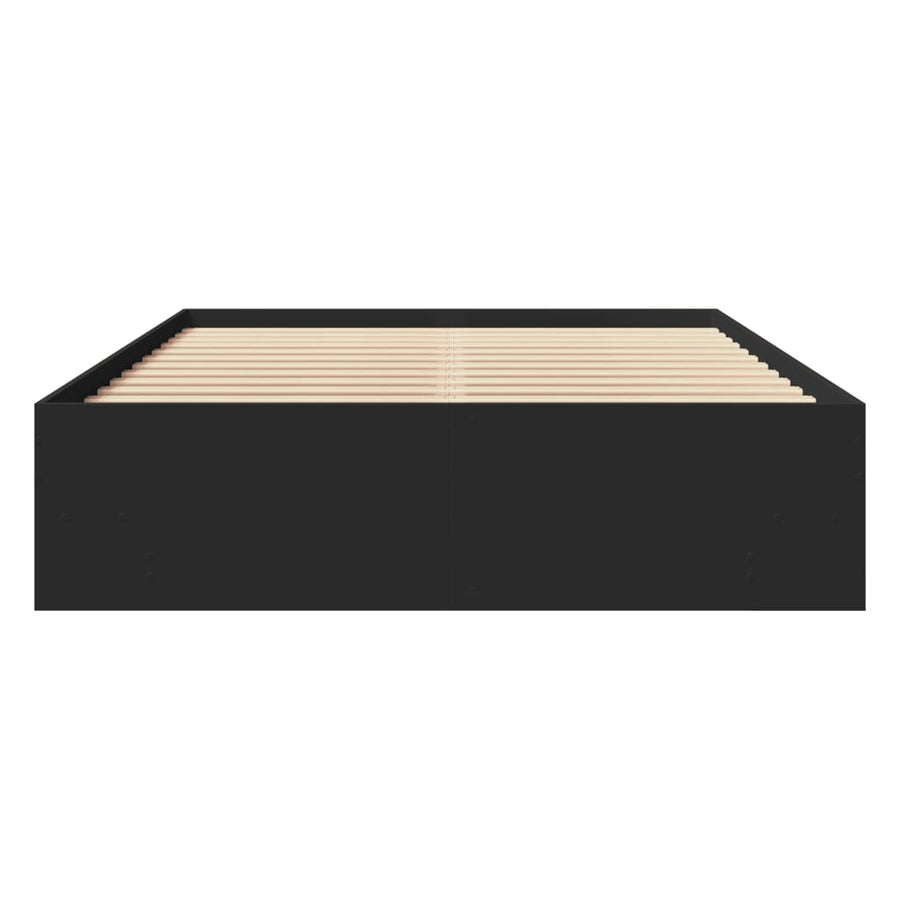 Bedframe bewerkt hout zwart 140x190 cm