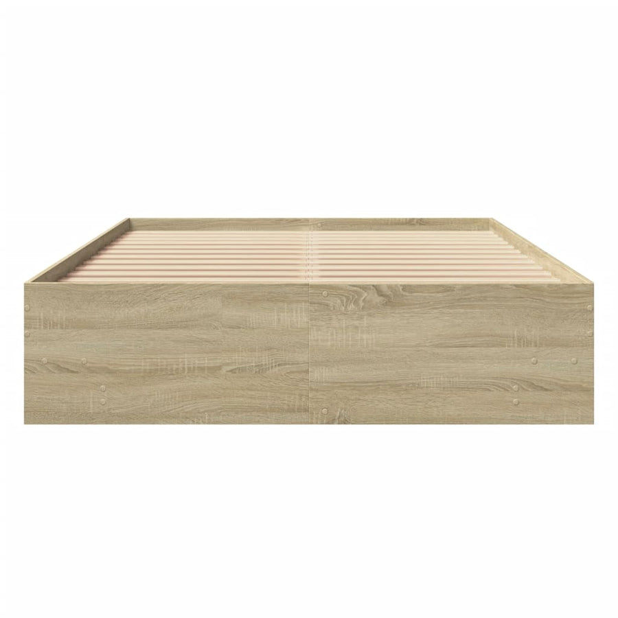 Bedframe bewerkt hout sonoma eikenkleurig 140x190 cm