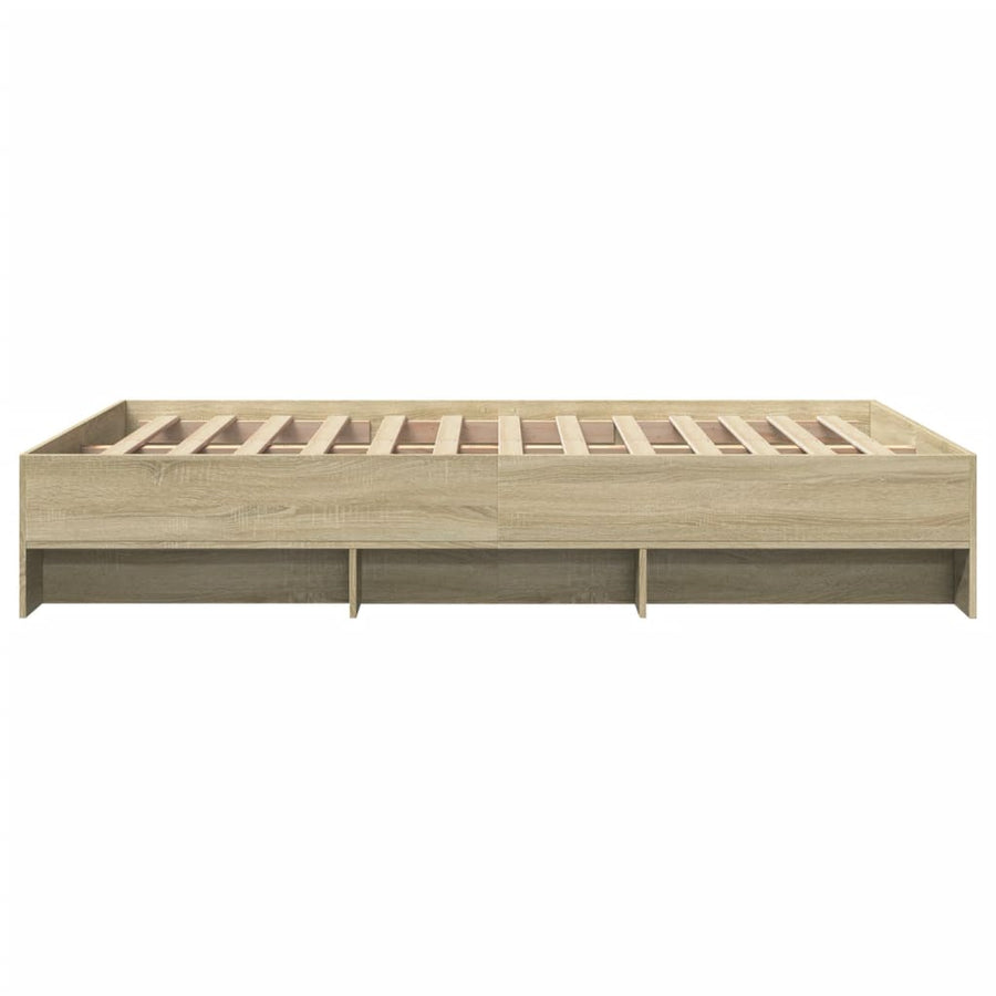 Bedframe bewerkt hout sonoma eikenkleurig 140x190 cm
