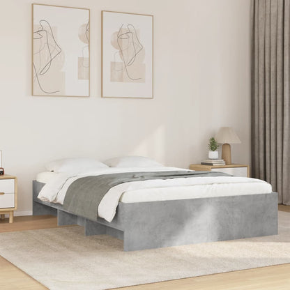 Bedframe bewerkt hout betongrijs 140x190 cm