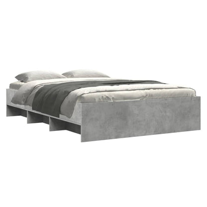 Bedframe bewerkt hout betongrijs 140x190 cm