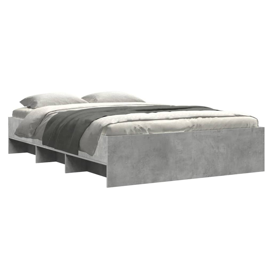 Bedframe bewerkt hout betongrijs 140x190 cm