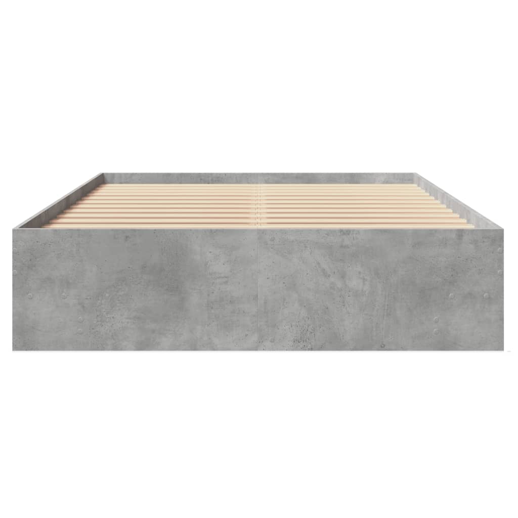 Bedframe bewerkt hout betongrijs 140x190 cm