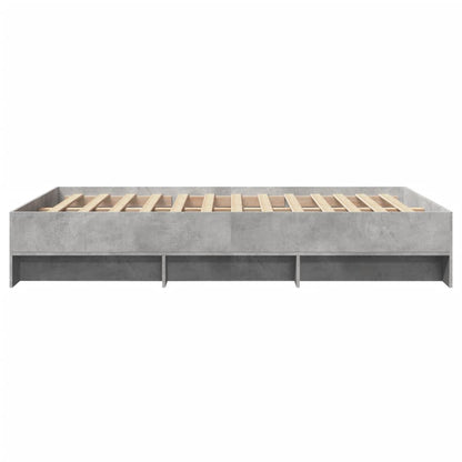 Bedframe bewerkt hout betongrijs 140x190 cm