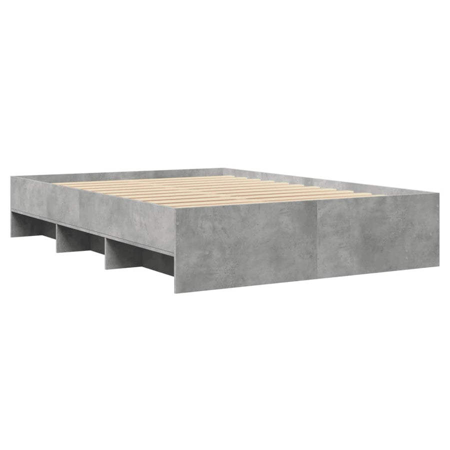 Bedframe bewerkt hout betongrijs 140x190 cm