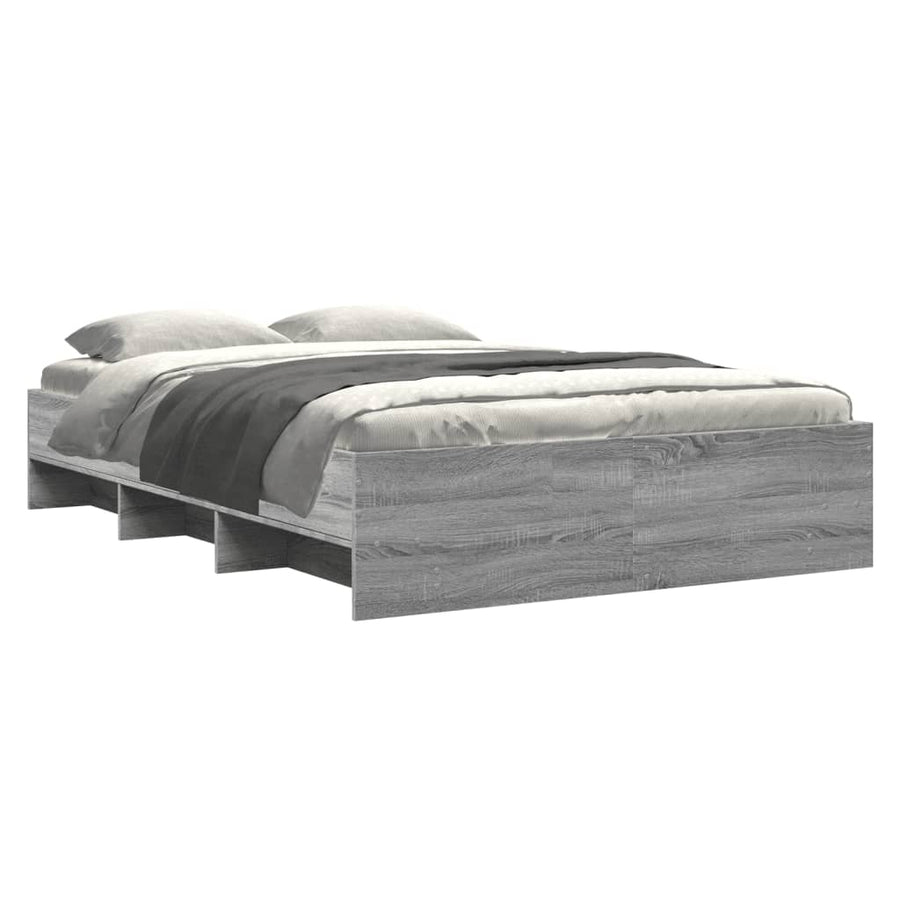 Bedframe bewerkt hout grijs sonoma eikenkleurig 140x190 cm