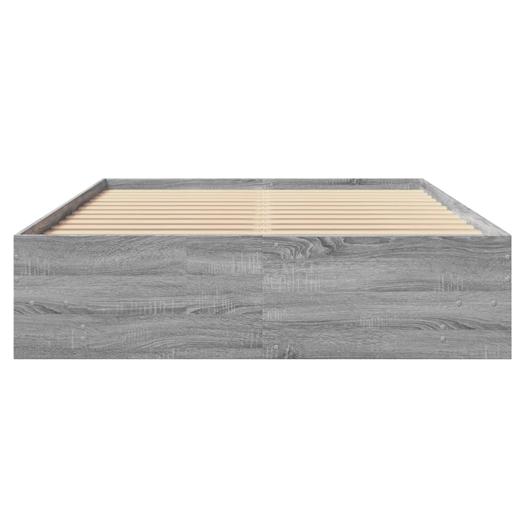 Bedframe bewerkt hout grijs sonoma eikenkleurig 140x190 cm