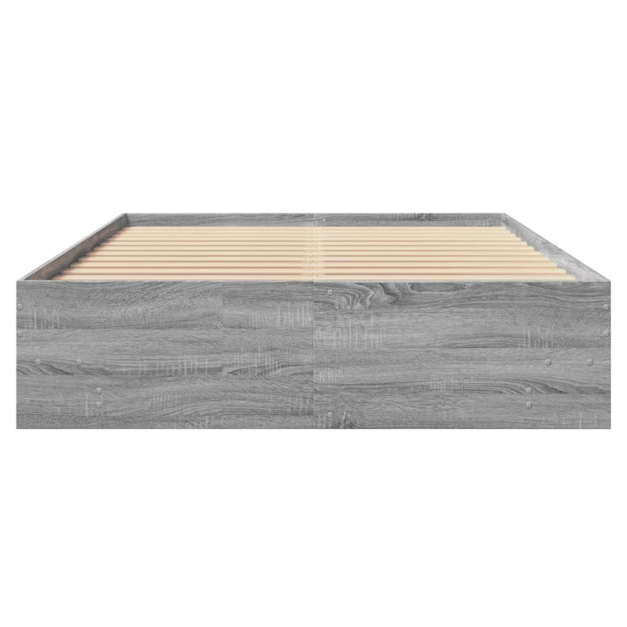 Bedframe bewerkt hout grijs sonoma eikenkleurig 140x190 cm
