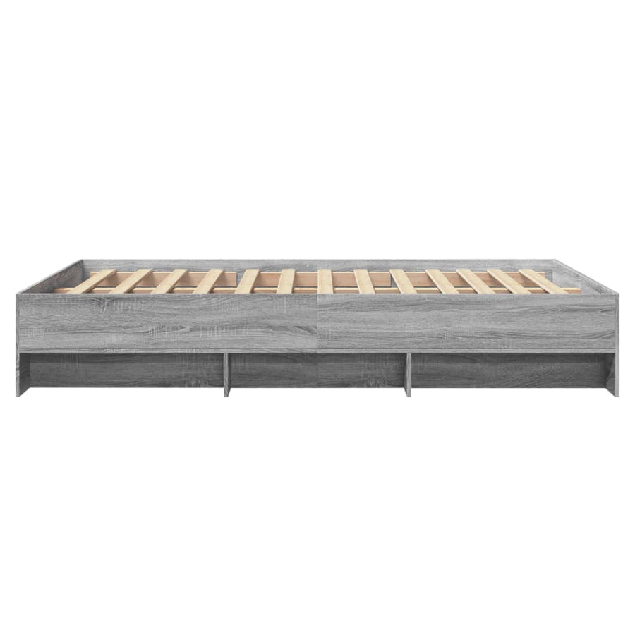 Bedframe bewerkt hout grijs sonoma eikenkleurig 140x190 cm