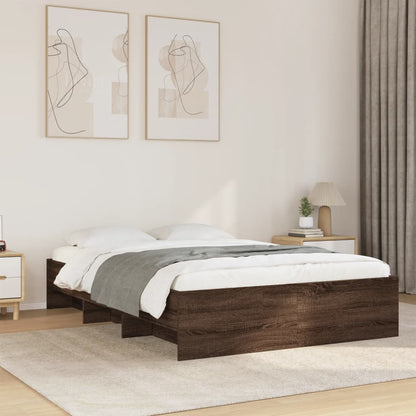 Bedframe bewerkt hout bruin eikenkleur 140x190 cm