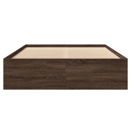 Bedframe bewerkt hout bruin eikenkleur 140x190 cm