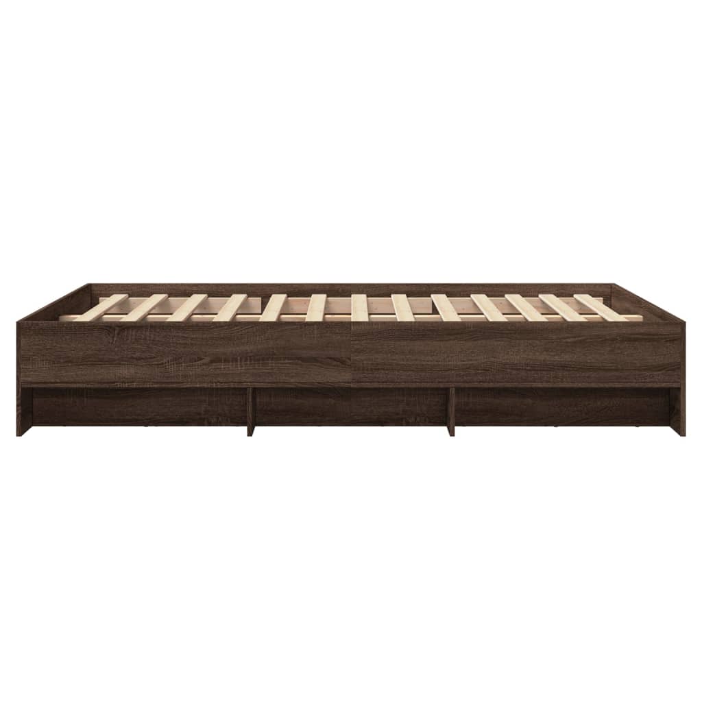Bedframe bewerkt hout bruin eikenkleur 140x190 cm