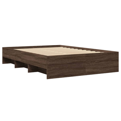 Bedframe bewerkt hout bruin eikenkleur 140x190 cm