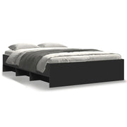 Black carved wooden bed frame 135x190 cm