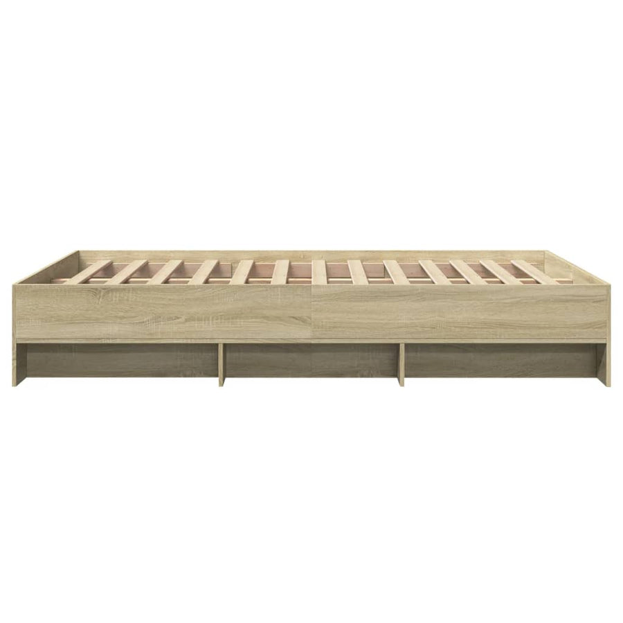 Bedframe bewerkt hout sonoma eikenkleurig 135x190 cm