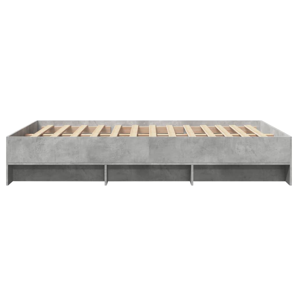 Bedframe bewerkt hout betongrijs 135x190 cm