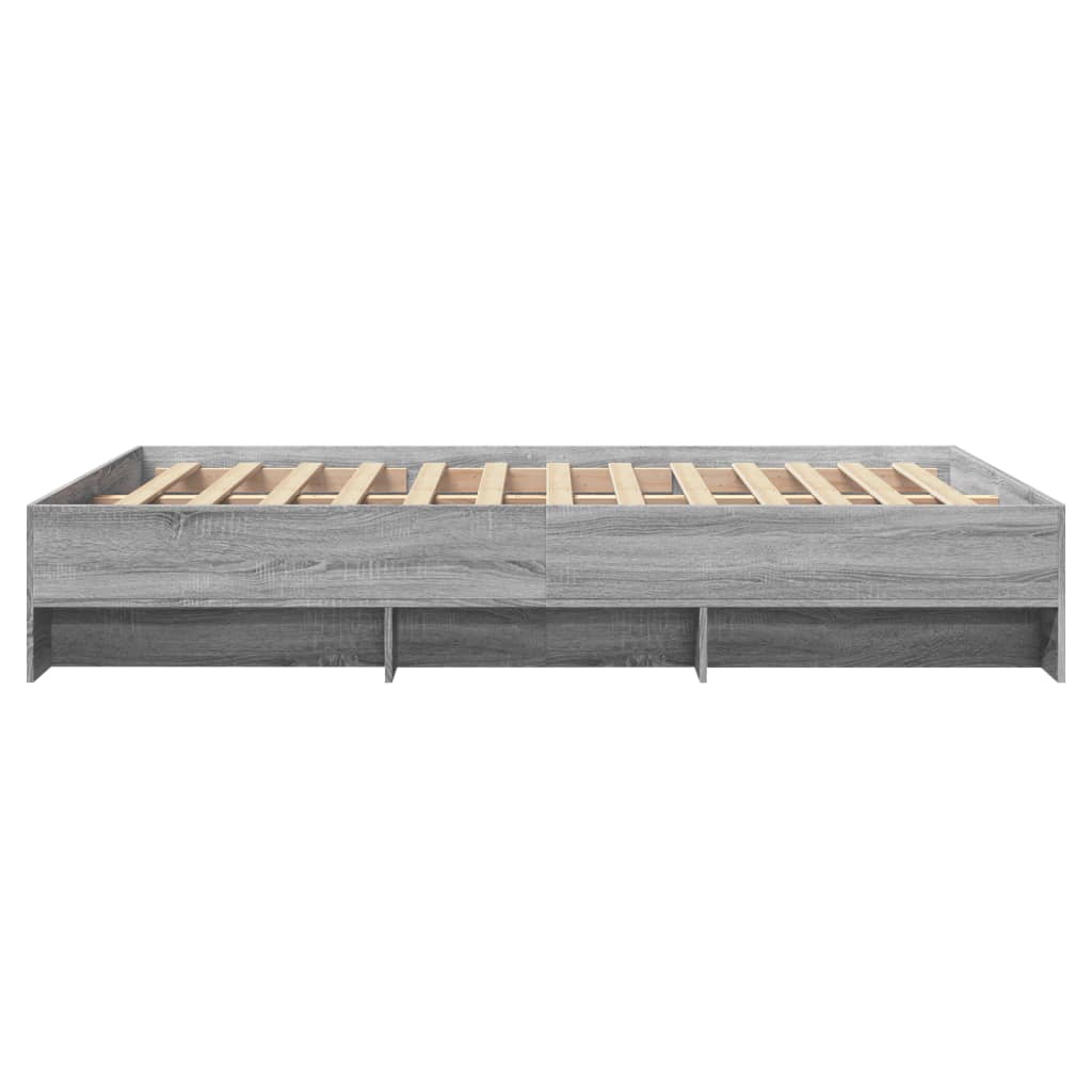 Bedframe bewerkt hout grijs sonoma eikenkleurig 135x190 cm