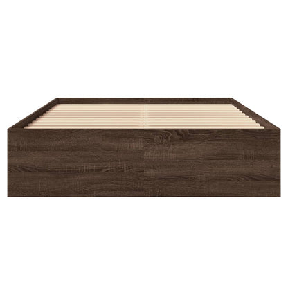 Bedframe bewerkt hout bruin eikenkleur 135x190 cm