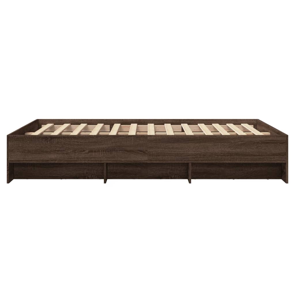 Bedframe bewerkt hout bruin eikenkleur 135x190 cm