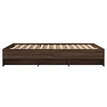 Bedframe bewerkt hout bruin eikenkleur 135x190 cm