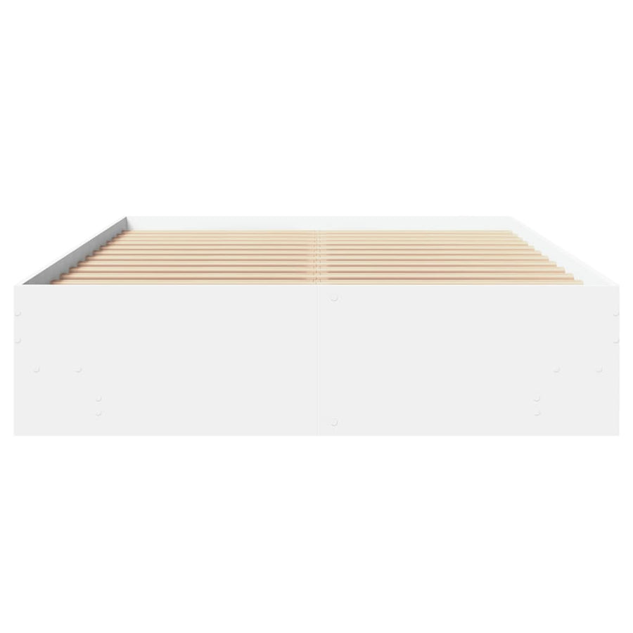 Bedframe bewerkt hout wit 120x190 cm