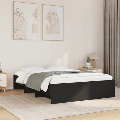 Bedframe bewerkt hout zwart 120x190 cm