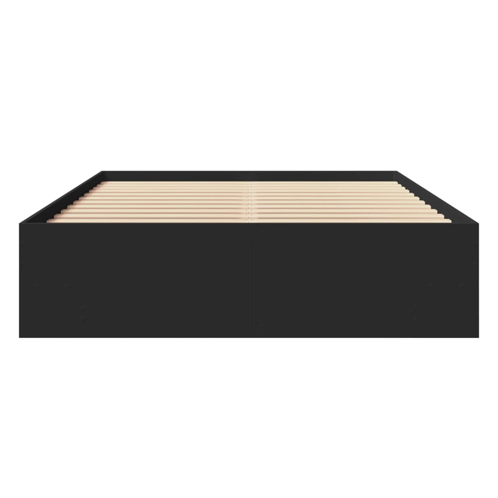 Bedframe bewerkt hout zwart 120x190 cm