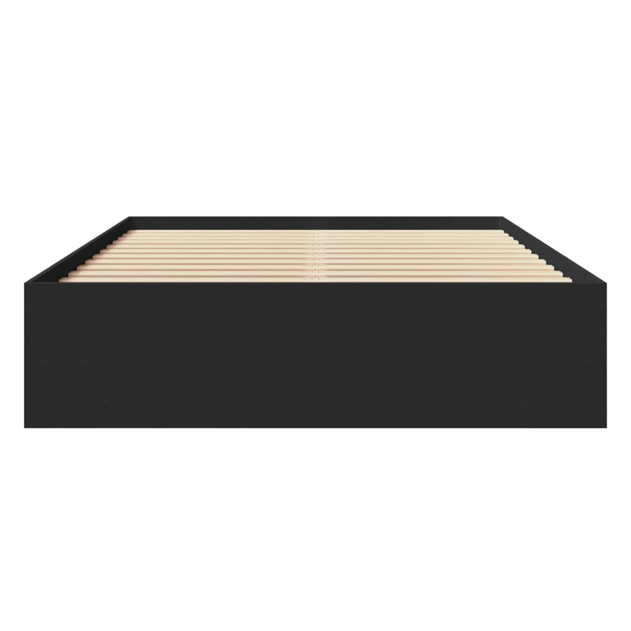 Bedframe bewerkt hout zwart 120x190 cm