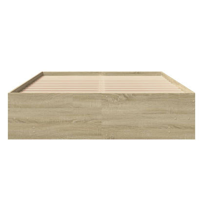 Bedframe bewerkt hout sonoma eikenkleurig 120x190 cm