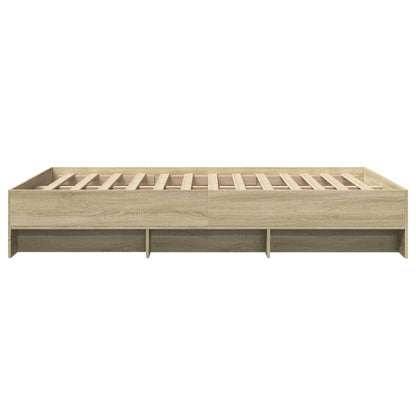 Bedframe bewerkt hout sonoma eikenkleurig 120x190 cm